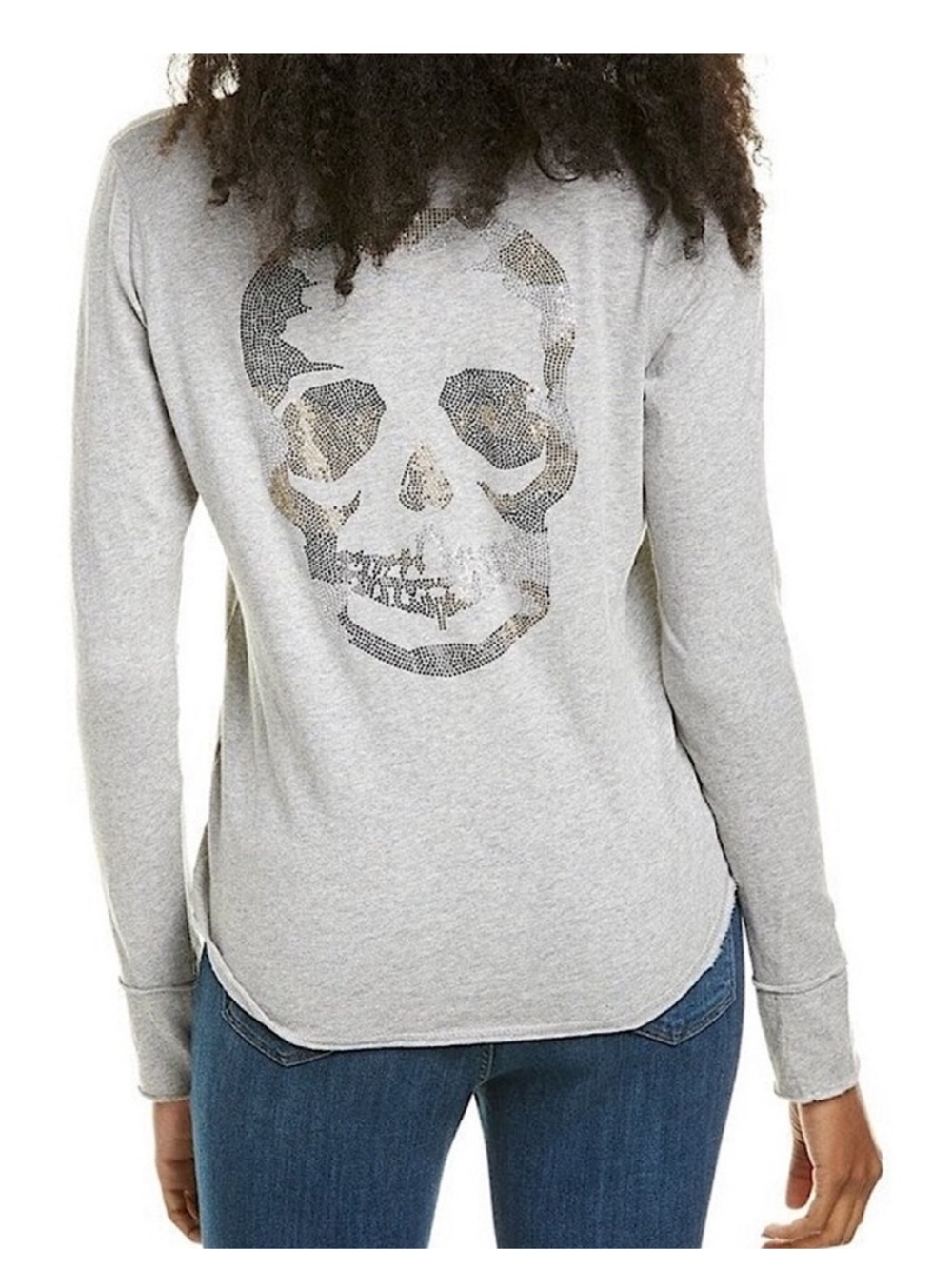 Zadig & Voltaire Tunisien Glitter Skull Henley Large